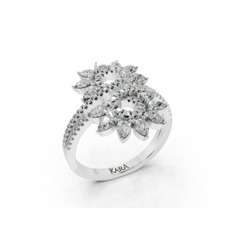 Ring with 0.72 ct Pear diamonds and 0.23 ct Round diamonds