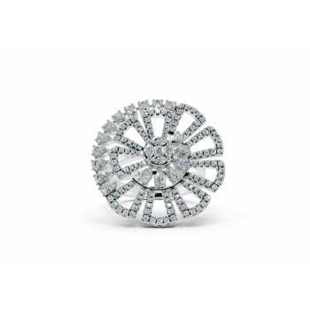 Ring with 0.88 ct Pear diamonds, 0.48 ct Round diamonds, 0.05 ct Princess diamonds and 0.10ct Marquise diamonds