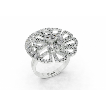 Ring with 0.88 ct Pear diamonds, 0.48 ct Round diamonds, 0.05 ct Princess diamonds and 0.10ct Marquise diamonds