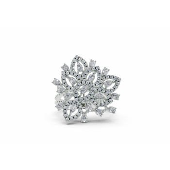 Ring with 0.97 ct Pear diamonds and 0.52 ct Round diamonds