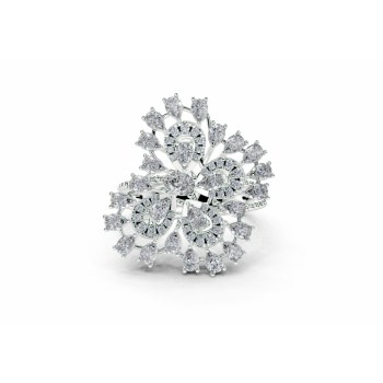 Ring with 1.38ct Pear diamonds and 0.13ct round diamonds