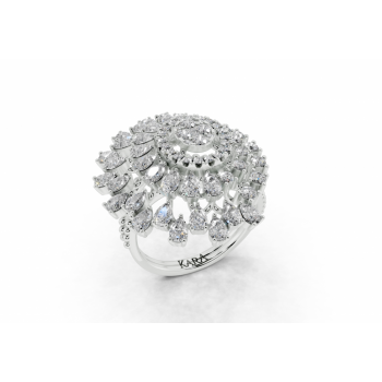 1.45 ct Pear and 0.60 ct Round diamond ring