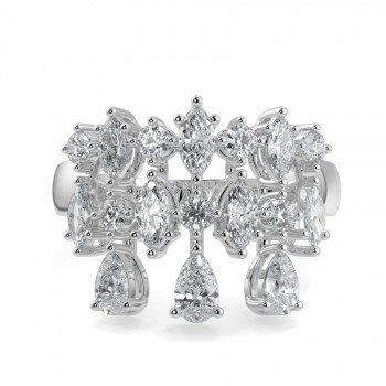 1.05 ct Pear/ Marquise diamond ring with 0.30 ct round diamonds