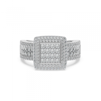 Princess Cut Diamond Ring with 0.80ct Princess Cut Diamonds and 0.44ct Round Diamonds