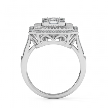Ring with 0.47 ct Round Diamonds and 0.13 ct Baget Diamonds
