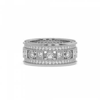 Eternity Ring / Wedding Ring with 2.01ct Round Diamonds and 0.64ct Princess Cut Diamonds