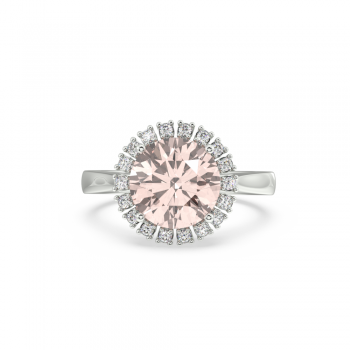 Ring with 3.28ct Central Morganite and 0.18ct Side Diamonds