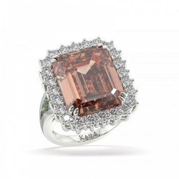 Ring with 10.92ct Morganite and 1.37ct Diamonds