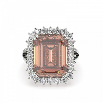 Ring with 10.92ct Morganite and 1.37ct Diamonds