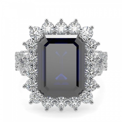 Ring with 9.32 ct quartz and 1.71 ct diamonds