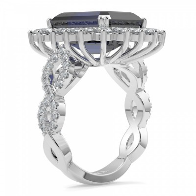 Ring with 9.32 ct quartz and 1.71 ct diamonds