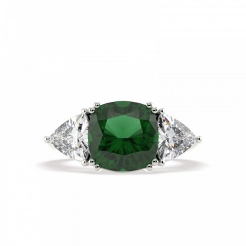 Ring with 4.27ct Emerald and 1.25ct Diamonds
