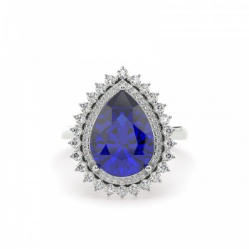 Ring with 4.25ct center Tanzanite and 0.61ct Diamonds
