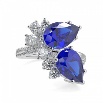 Ring with Tanzanite 3.62ct and Diamonds 0.67ct