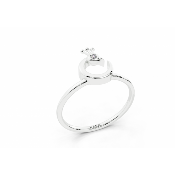 Ring with a central diamond of 0.01ct