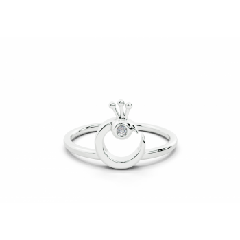 Ring with a central diamond of 0.01ct