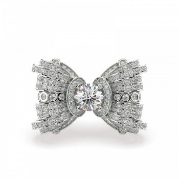 Ring with a 1.00ct Center Diamond and 1.73ct Side Diamonds