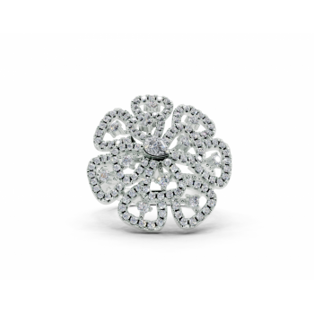 Ring with a 0.12ct Pear Cut diamond and 0.93ct round diamonds