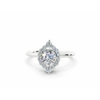 Ring with a central round diamond of 0.47ct and side round diamonds of 0.13ct