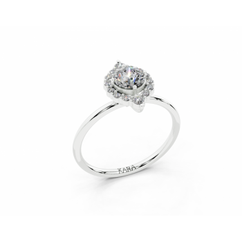Ring with a central round diamond of 0.47ct and side round diamonds of 0.13ct