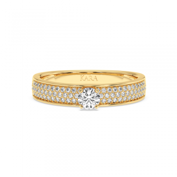 Engagement ring with central diamond of 0.22 ct and side diamonds of 0.25 ct