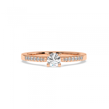 Engagement ring with 0.30 ct center diamond and 0.10 ct side diamonds