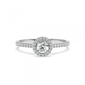 Engagement ring with 0.30 ct central diamond and 0.17 ct side diamonds