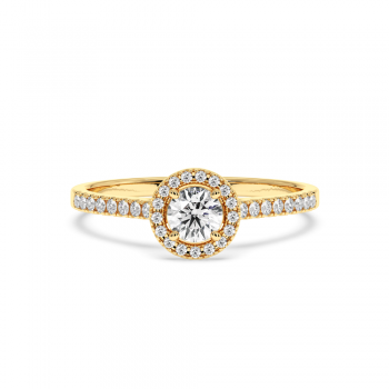Engagement ring with 0.30 ct central diamond and 0.17 ct side diamonds