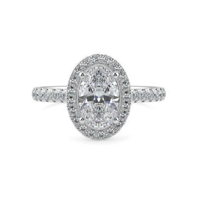 Engagement ring with central diamond of 0.30 ct and side diamonds of 0.20 ct