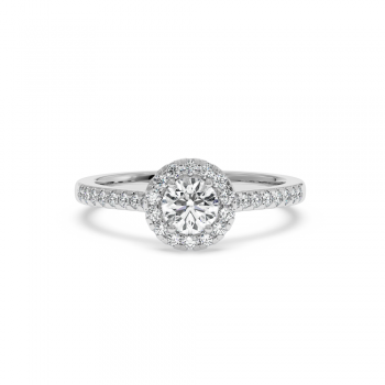 Engagement ring with central diamond of 0.49 ct and side diamonds of 0.20 ct
