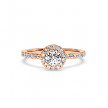 Engagement ring with central diamond of 0.49 ct and side diamonds of 0.20 ct