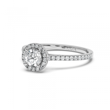 Engagement ring with central diamond of 0.50 ct and side diamonds of 0.22 ct