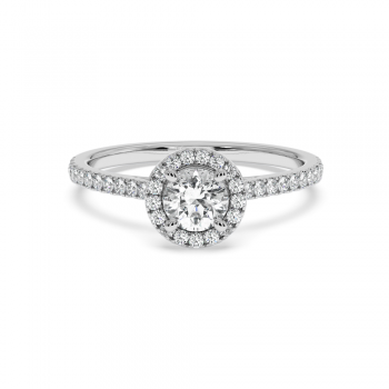 Engagement ring with central diamond of 0.50 ct and side diamonds of 0.22 ct