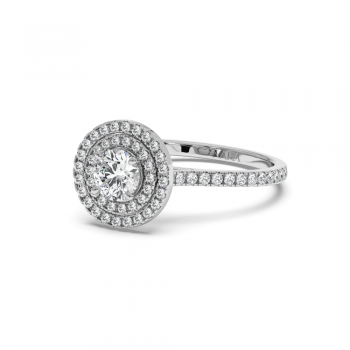 Engagement ring with 0.50 ct center diamond and 0.32 ct side diamonds