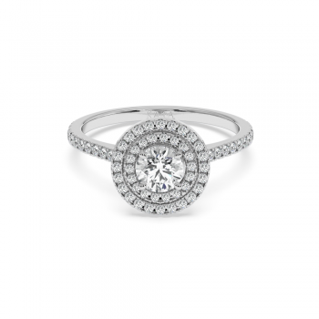 Engagement ring with 0.50 ct center diamond and 0.32 ct side diamonds