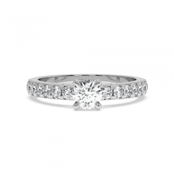 Engagement ring with central diamond of 0.53 ct and side diamonds of 0.64 ct