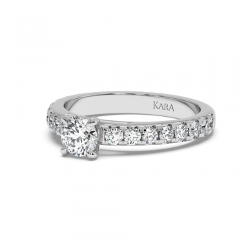 Engagement ring with central diamond of 0.53 ct and side diamonds of 0.64 ct