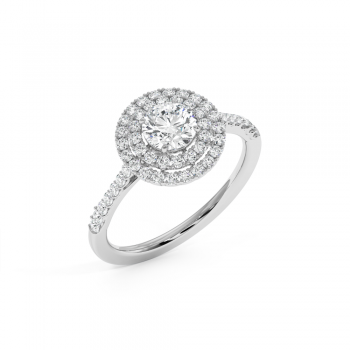 Engagement Ring with 0.58ct Center Diamond and 0.46ct Side Diamonds