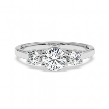 Engagement ring with central diamond of 0.70 ct and side diamonds of 0.27 ct