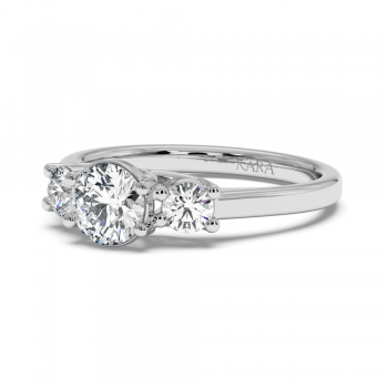 Engagement ring with central diamond of 0.70 ct and side diamonds of 0.27 ct
