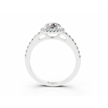 Engagement ring with central diamond of 0.73 ct and side diamonds of 0.23 ct
