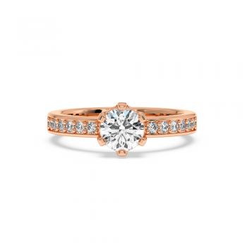 Engagement ring with central diamond of 0.75 ct and side diamonds of 0.25 ct