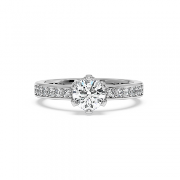 Engagement ring with central diamond of 0.75 ct and side diamonds of 0.25 ct