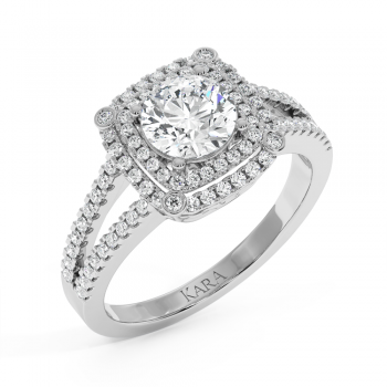 Engagement ring with central diamond of 0.78 ct and side diamonds of 0.42 ct