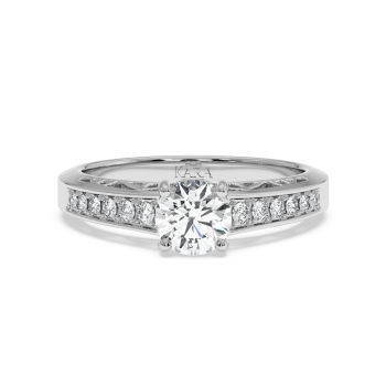 Engagement ring with central diamond of 0.80 ct and side diamonds of 0.20 ct
