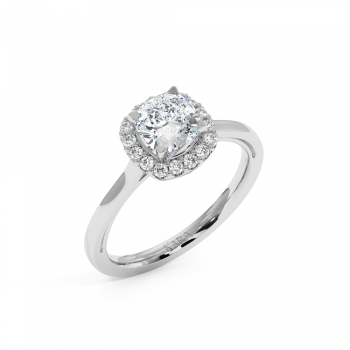 Engagement Ring with 1.01ct Center Diamond and 0.20ct Side Diamonds