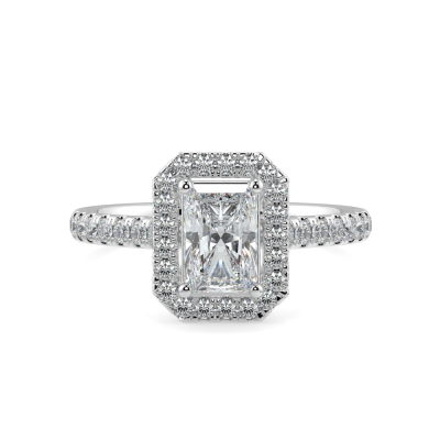 Engagement ring with 1.50 ct center diamond and 0.24 ct side diamonds