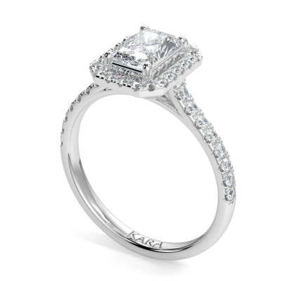Engagement ring with 1.50 ct center diamond and 0.24 ct side diamonds