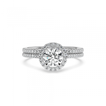 Engagement Ring with 1ct Center Diamond and 0.37ct Side Diamonds