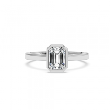 1ct Central Emerald Cut Diamond Engagement Ring